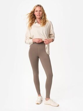 [NWT] $98 MATE THE LABEL Organic Stretch Full Length Leggings in Pebble. Small